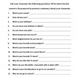 Interviewing Your Classmates Worksheet   Free Esl Printable   Free | Free Printable Worksheets For Highschool Students