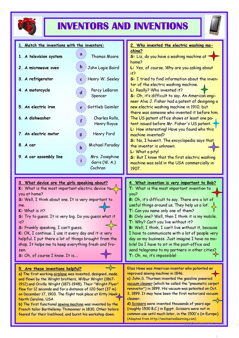 Inventors And Inventions Worksheet - Free Esl Printable Worksheets | Inventions Printable Worksheets