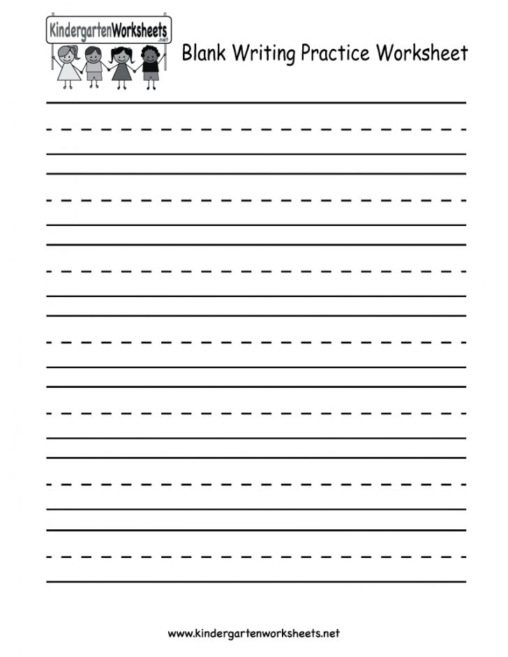 Kindergarten Blank Writing Practice Worksheet Printable | Writing ...