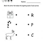 Kindergarten Christmas Phonics Worksheet Printable | Jax School | Christmas Worksheets Printables For Kindergarten