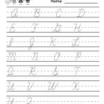 Kindergarten Cursive Handwriting Worksheet Printable | School And | Preschool Writing Worksheets Free Printable