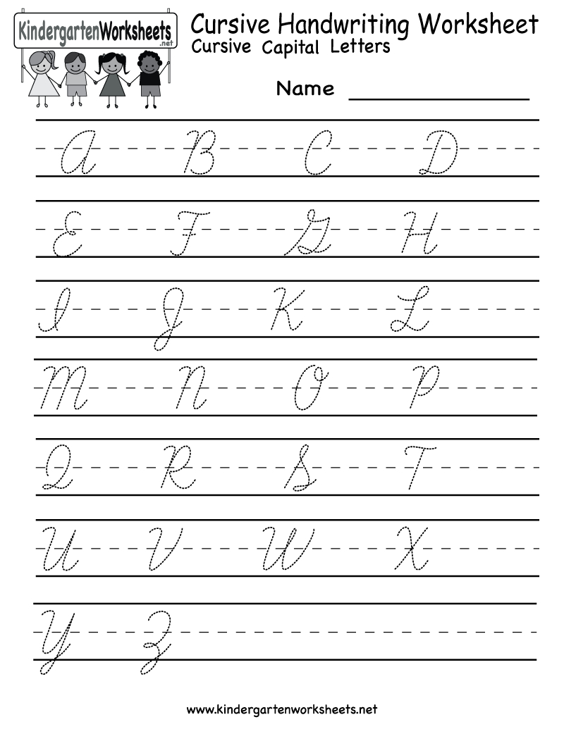 Kindergarten Cursive Handwriting Worksheet Printable | School And | Printable Cursive Handwriting Worksheets Alphabet