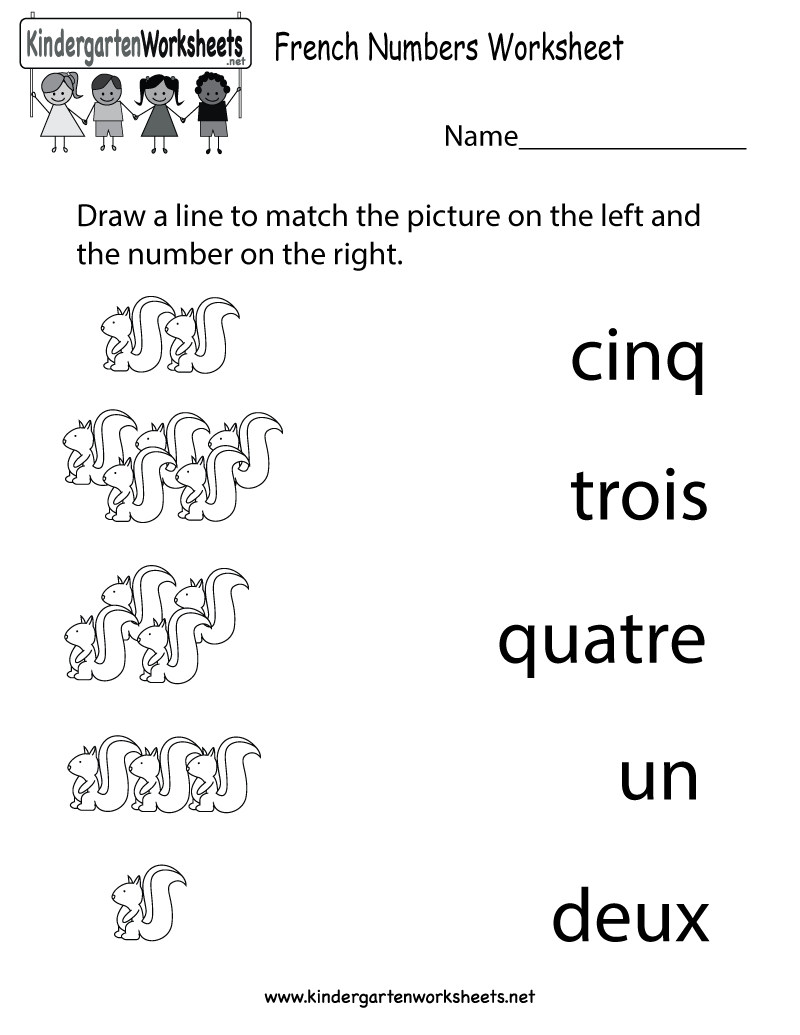 Kindergarten French Numbers Worksheet Printable | Français Pour Les | Free Printable French Worksheets For Grade 1