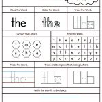 Kindergarten High Frequency Words Printable Worksheets | Dolch Words Worksheets Free Printable