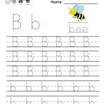 Kindergarten Letter B Writing Practice Worksheet Printable | Things | Free Printable Letter Writing Worksheets