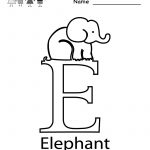 Kindergarten Letter E Coloring Worksheet Printable | Worksheets | Printable Letter E Worksheets For Preschool