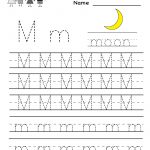 Kindergarten Letter M Writing Practice Worksheet Printable | Letter M Printable Worksheets
