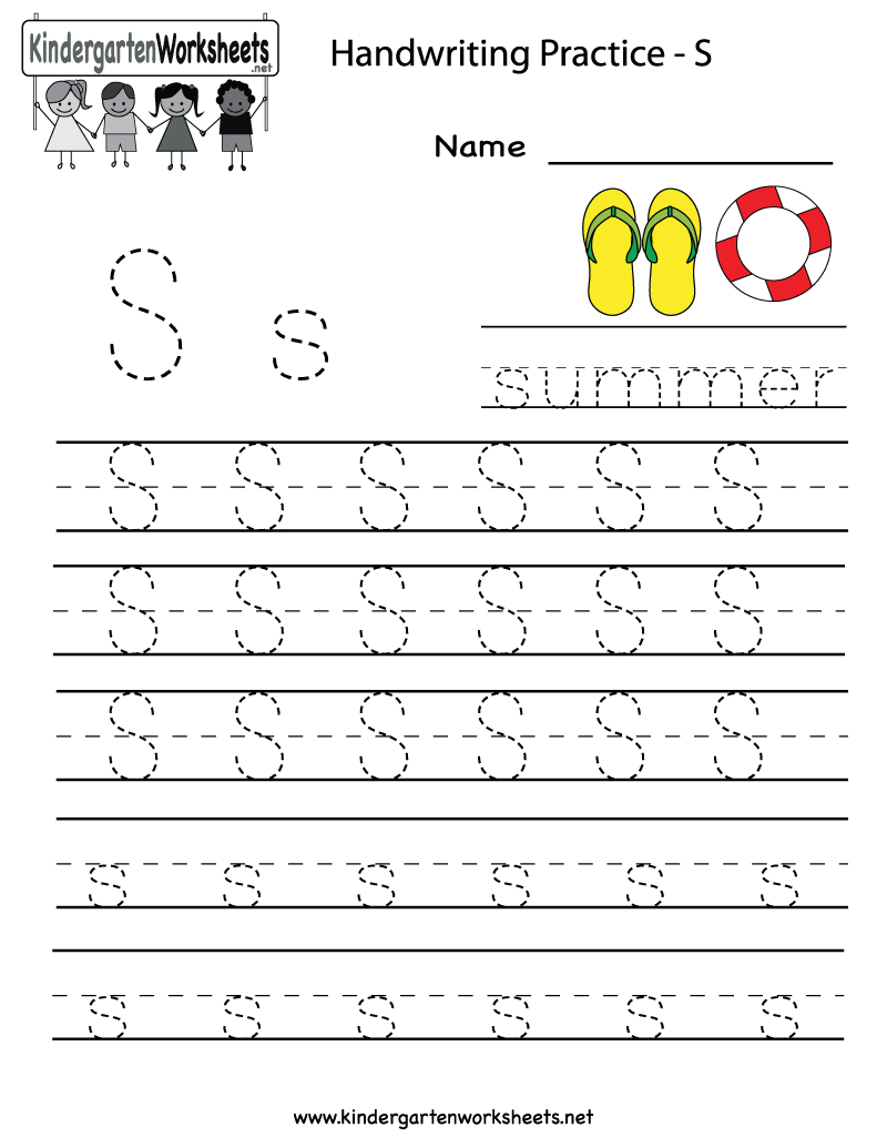 Kindergarten Letter S Writing Practice Worksheet Printable | G | Free Printable Letter Writing Worksheets