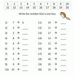 Kindergarten Math Printable Worksheets   One Less | Free Printable Math Worksheets For Adults