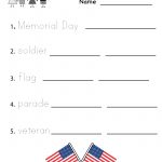 Kindergarten Memorial Day Vocabulary Worksheet Printable | Memorial Day Free Printable Worksheets