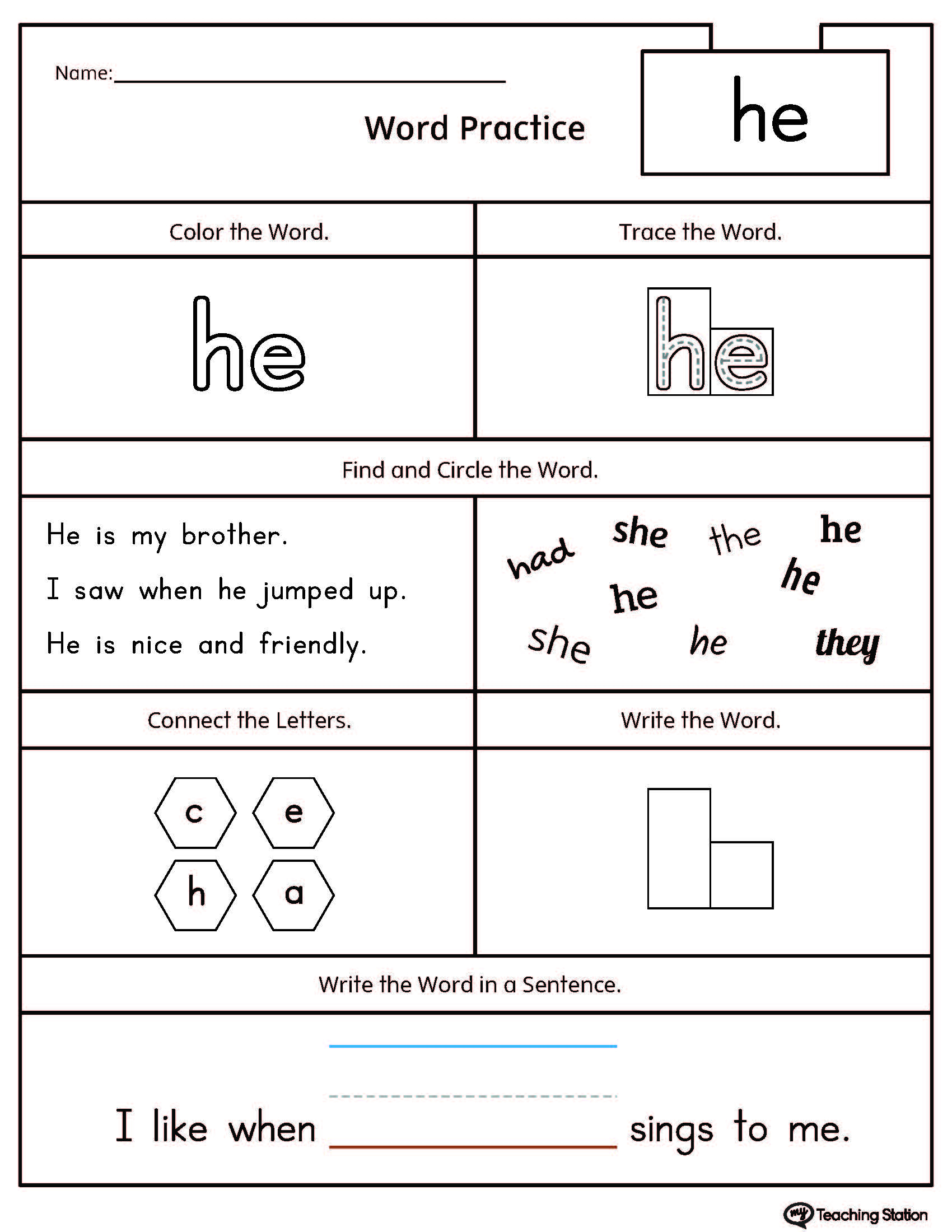 Kindergarten Reading Printable Worksheets | Myteachingstation | Kindergarten Reading Printable Worksheets