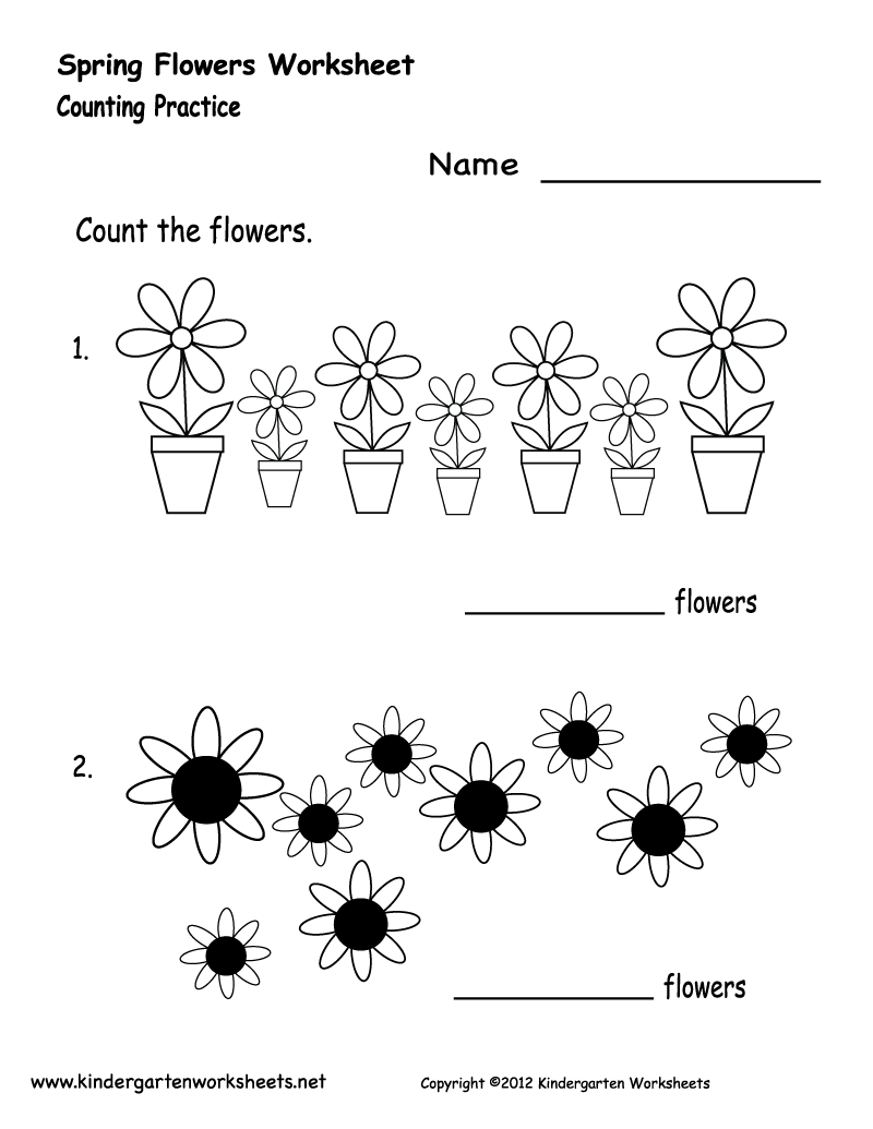 Kindergarten Spring Flowers Worksheet Printable | Spring Worksheets | Free Printable Spring Worksheets For Elementary