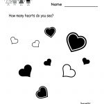Kindergarten Valentine's Day Math Worksheet Printable | Valentine's | Free Printable Preschool Valentine Worksheets