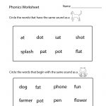 Kindergarten Worksheets Pdf Free Download Phonics | Learning | Free Printable Kindergarten Worksheets Pdf