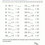 Learning Addition Facts Worksheets 1St Grade | Printable Worksheets For 1St Grade