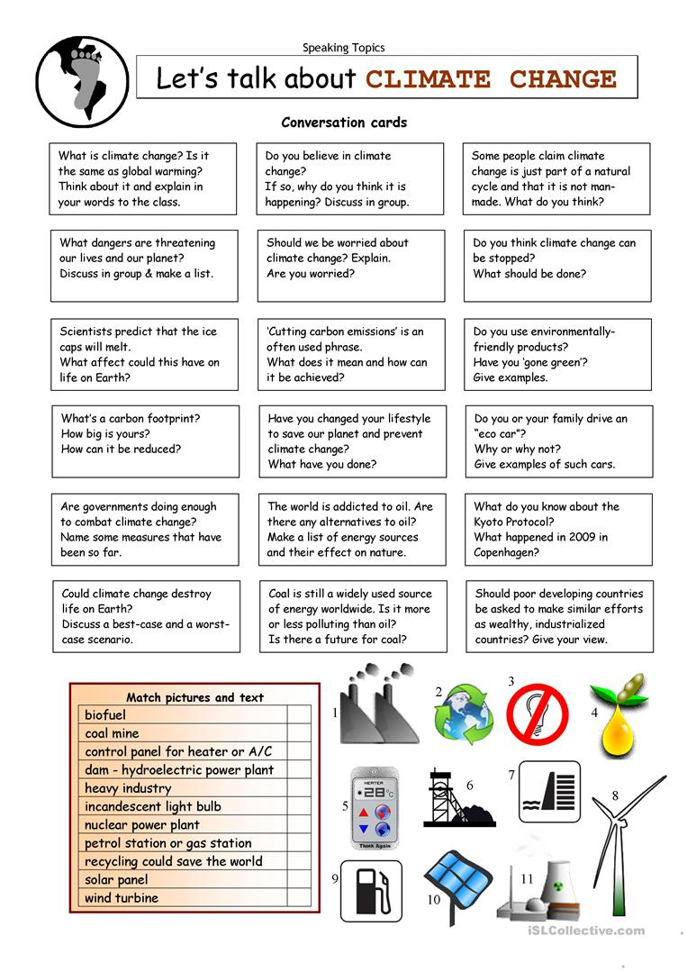 Let's Talk About Climate Change Worksheet - Free Esl Printable | Climate Change Printable Worksheets