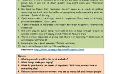 Happiness Printable Worksheets