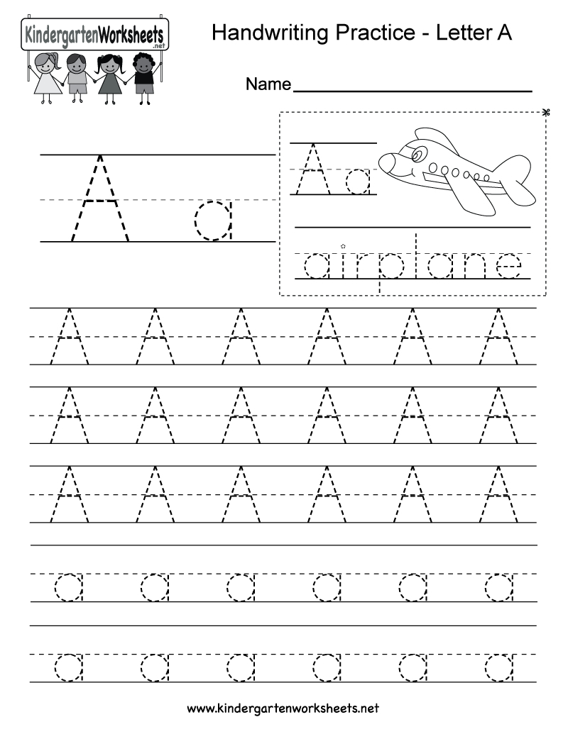 Letter A Writing Practice Worksheet - Free Kindergarten English | Free Printable Letter Writing Worksheets