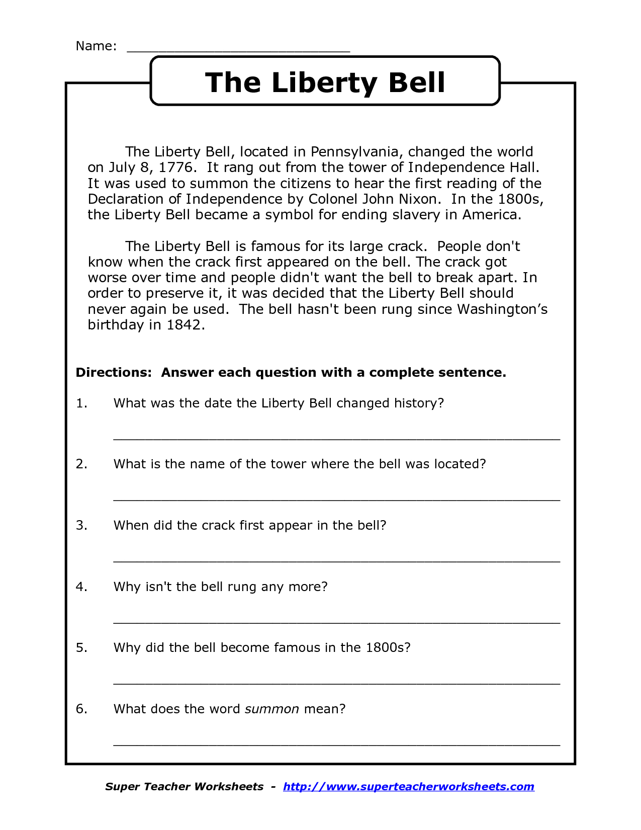Liberty Kids Worksheets | The Liberty Bell | Government | Liberty | Free Printable Us History Worksheets