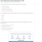 Life Of Babe Ruth: Quiz & Worksheet For Kids | Study | Free Printable Worksheets On Jackie Robinson