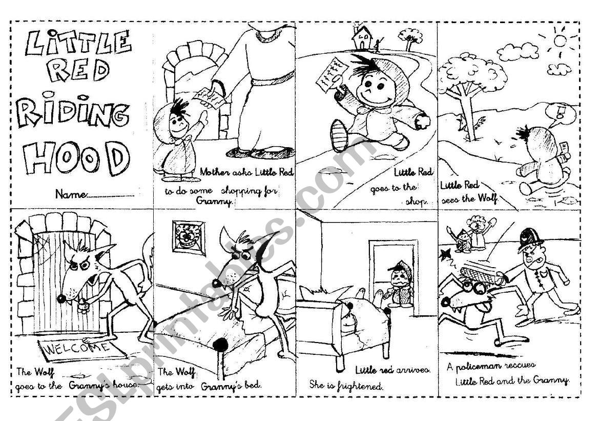 Little Red Riding Hood Funny Minibook - Esl Worksheetineta | Little Red Riding Hood Worksheets Printable