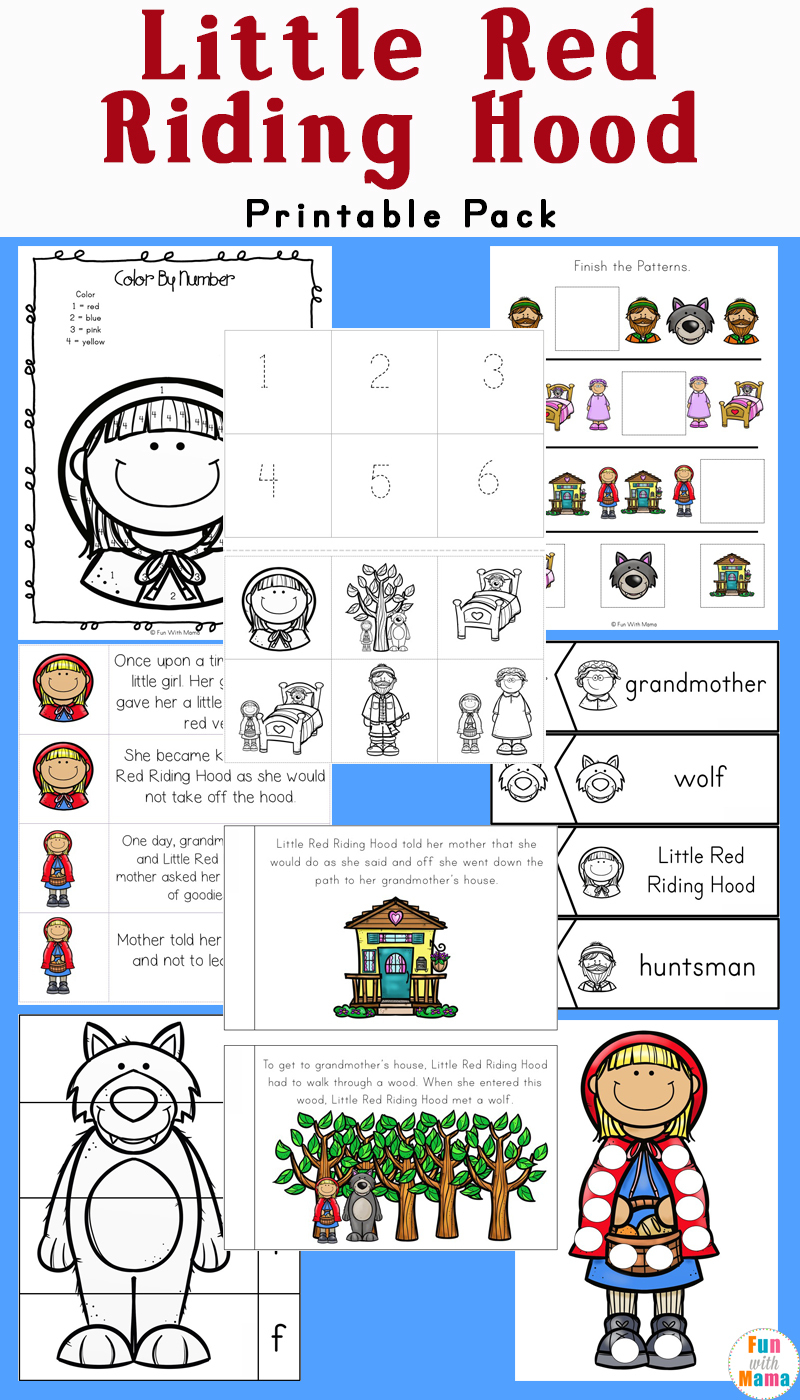 Little Red Riding Hood Printables And Activities Pack - Fun With Mama | Little Red Riding Hood Worksheets Printable