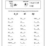 Long A Vowel Sound Worksheet. 'a E'; 'ai'; & 'ay' | Teaching | Free Printable Ay Word Family Worksheets