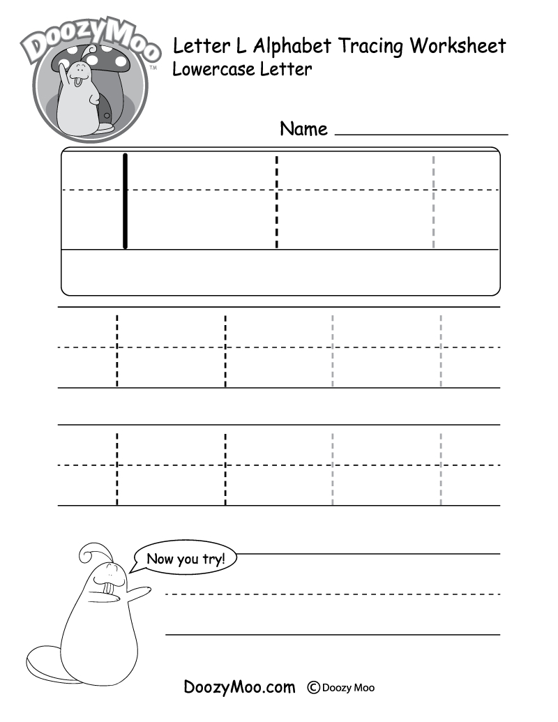 Lowercase Letter &amp;quot;l&amp;quot; Tracing Worksheet - Doozy Moo | Free Printable Letter L Tracing Worksheets