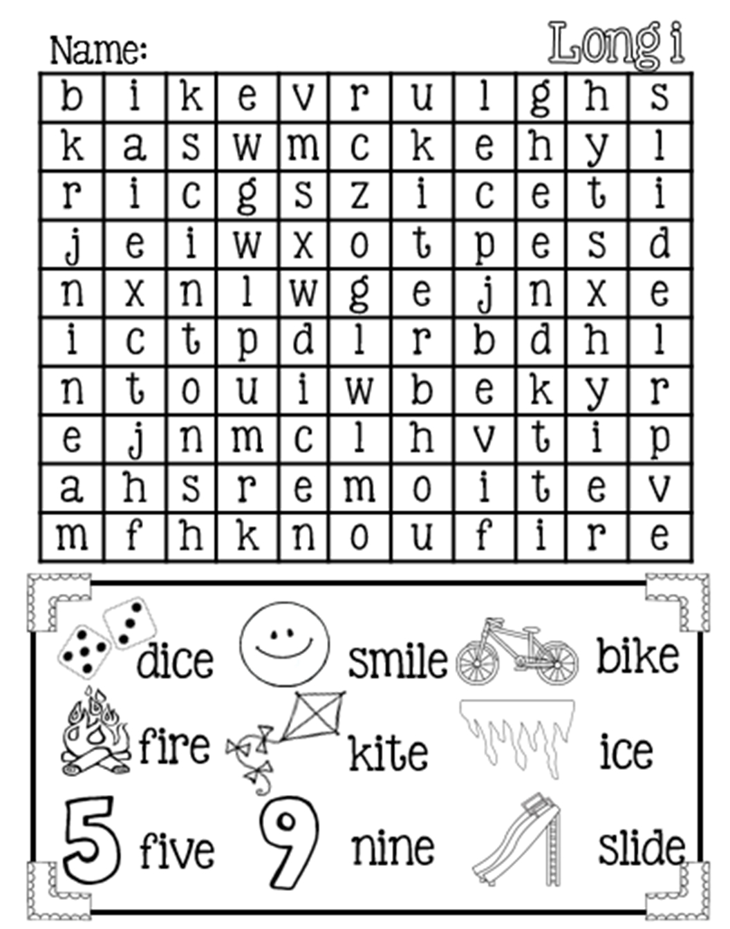 Magic E Long I Word Search {Free} | Elementary Classroom | Long I | Magic E Worksheets Free Printable
