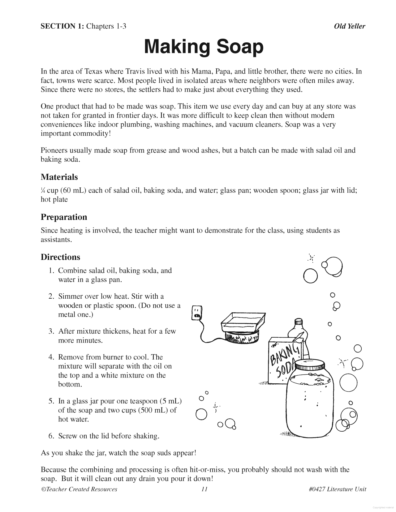 Making Soap - Old Yeller | School | Old Yeller, Classroom, 6Th Grade | Old Yeller Printable Worksheets