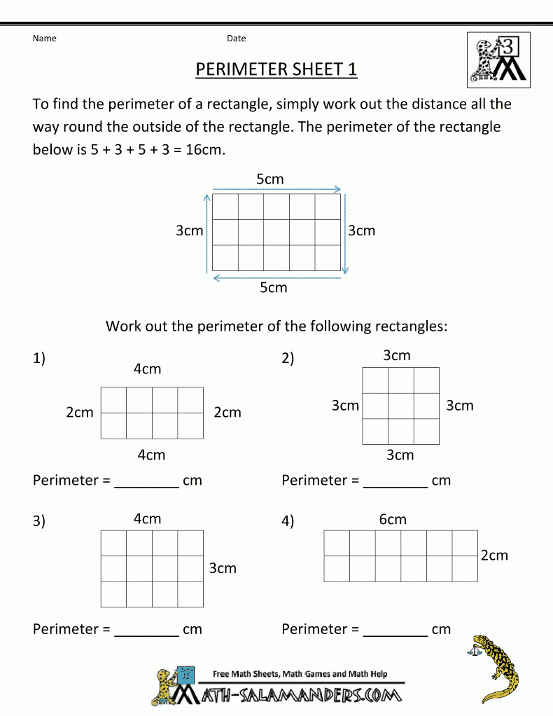 Math Salamanders - 3Rd Grade Perimeter Worksheets | Math For Third | Free Printable Perimeter Worksheets 3Rd Grade