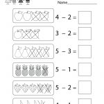Math Subtraction Worksheet   Free Kindergarten Math Worksheet For Kids | Free Printable Kindergarten Addition And Subtraction Worksheets
