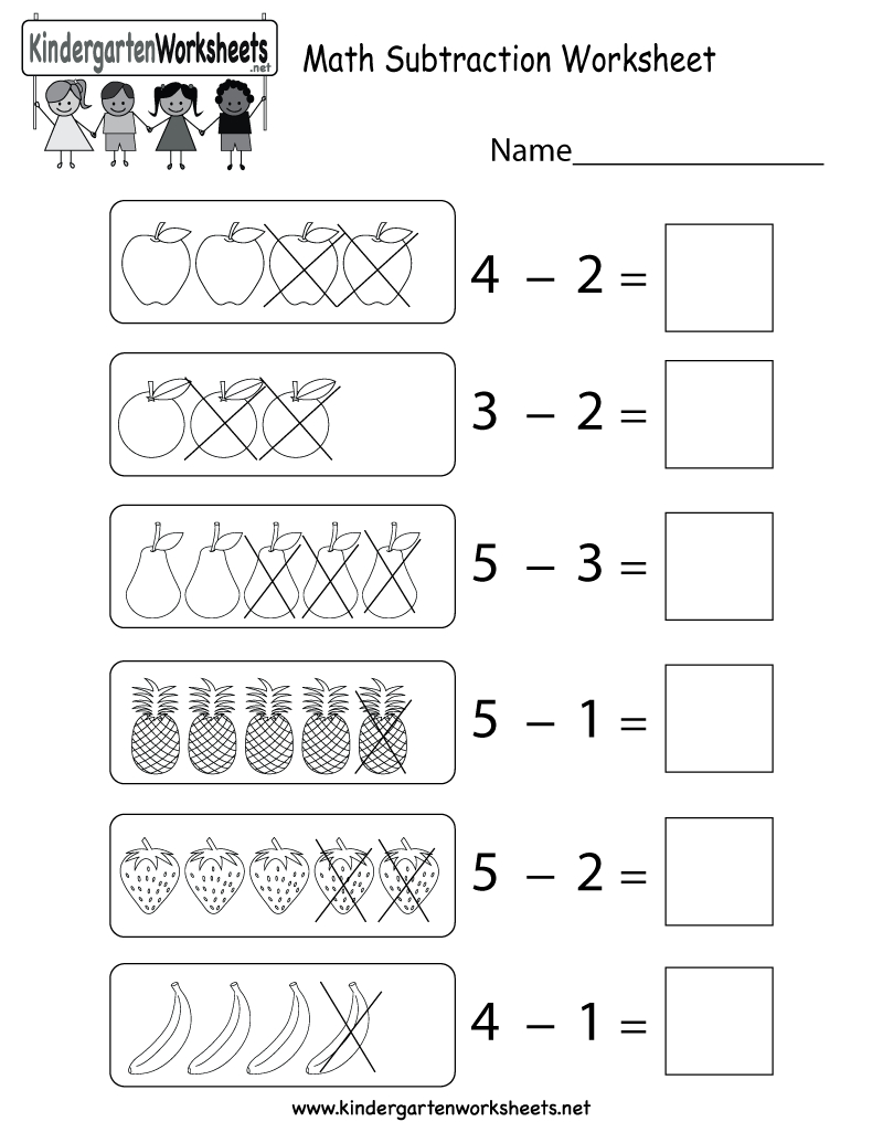 Math Subtraction Worksheet - Free Kindergarten Math Worksheet For Kids | Free Printable Kindergarten Addition And Subtraction Worksheets