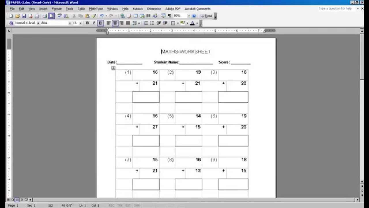 Math Worksheets Generator Free Printables Printable Worksheets