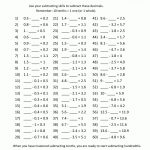 Math Worksheets Decimals Subtraction | Printable Math Worksheets Grade 5