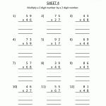Math Worksheets Printable Multiplication 2 Digits2 Digits 4 | Free Printable Multiplication Worksheets Grade 2