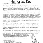 Memorial Day (Free Worksheet) | Squarehead Teachers | Free Printable Labor Day Worksheets