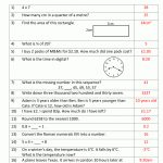 Mental Maths Test Year 4 Worksheets | Math Test Printable Worksheets