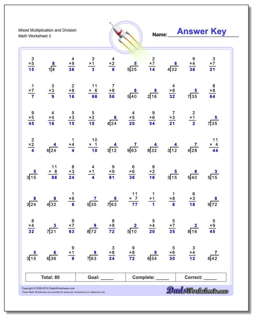 Mixed Multiplication And Division Worksheets | Printable Multiplication And Division Worksheets