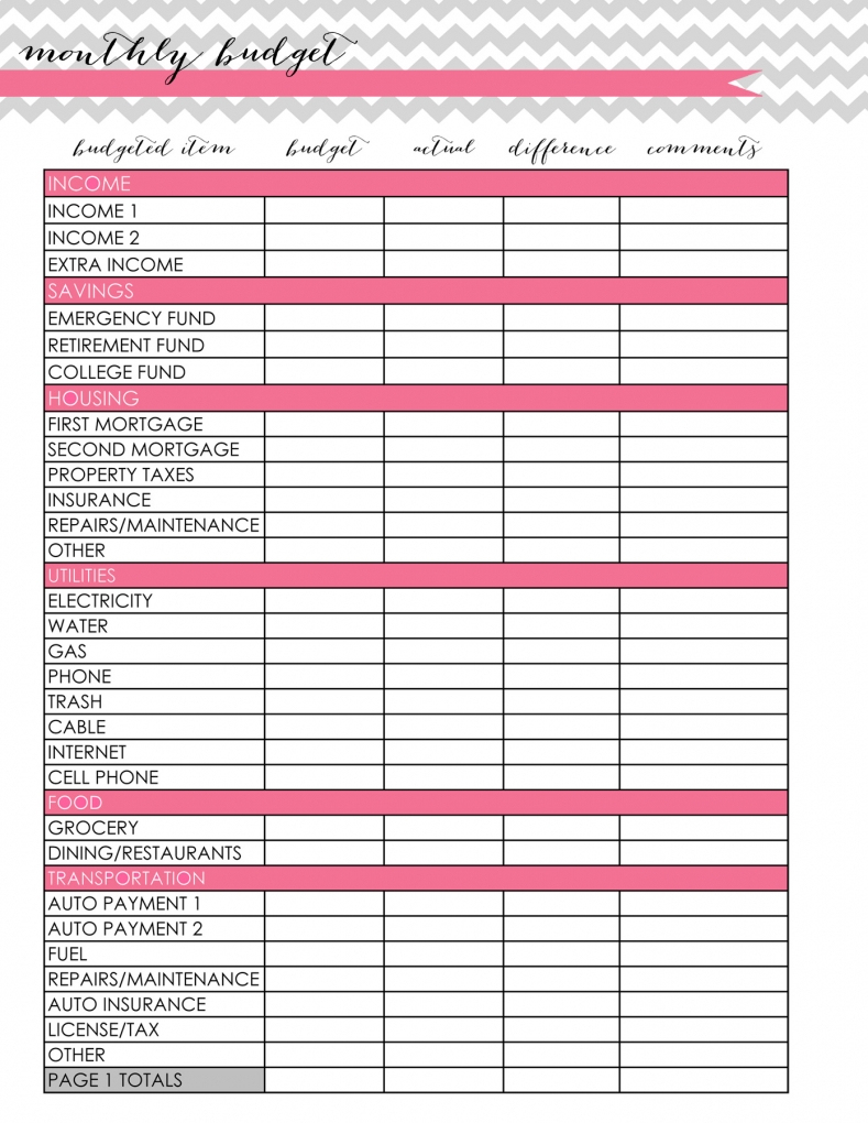 Monthly Home Budget Spreadsheet Easy Worksheet Excel Free Download | Free Printable Home Budget Worksheet