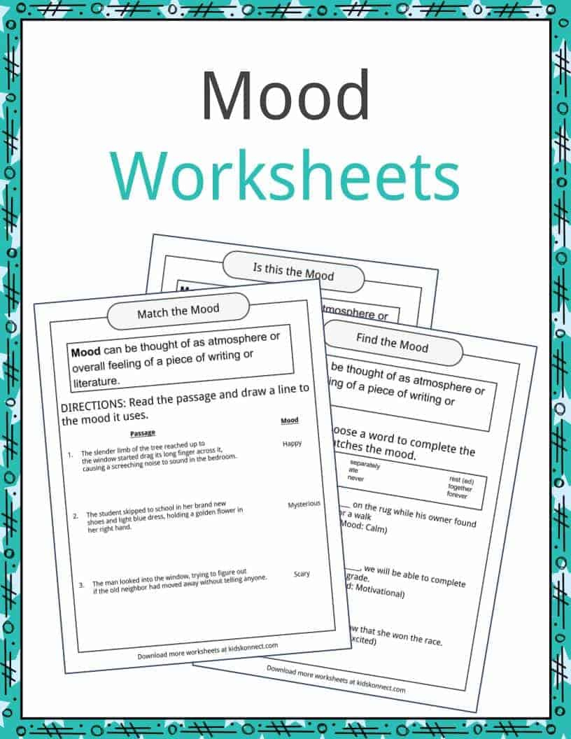 Mood Examples, Definition And Worksheets | Kidskonnect | Foreshadowing Worksheets Printable