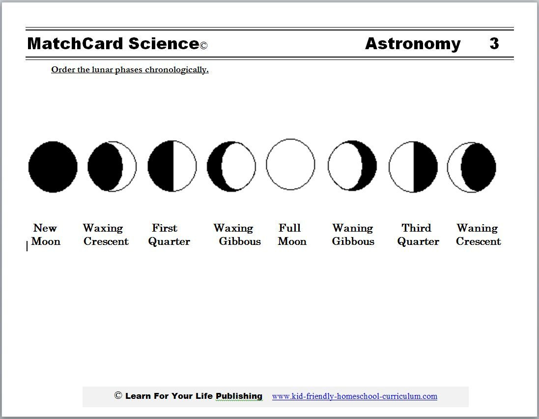 Moon Phases Worksheet Printable | Study The Moon Cycle With Our | Phases Of The Moon Printable Worksheets