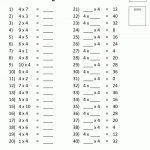 Multiplication/division Drill Sheets 4 Times Table Test | Education | Division Drill Worksheets Printable
