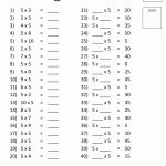 Multiplication Printable Worksheets 5 Times Table Test 1 | Kids | Printable Timed Math Worksheets