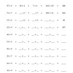 Multiply 2 Digit1 Digit Numbers Using The Distributive Property (A) | Free Printable Distributive Property Worksheets
