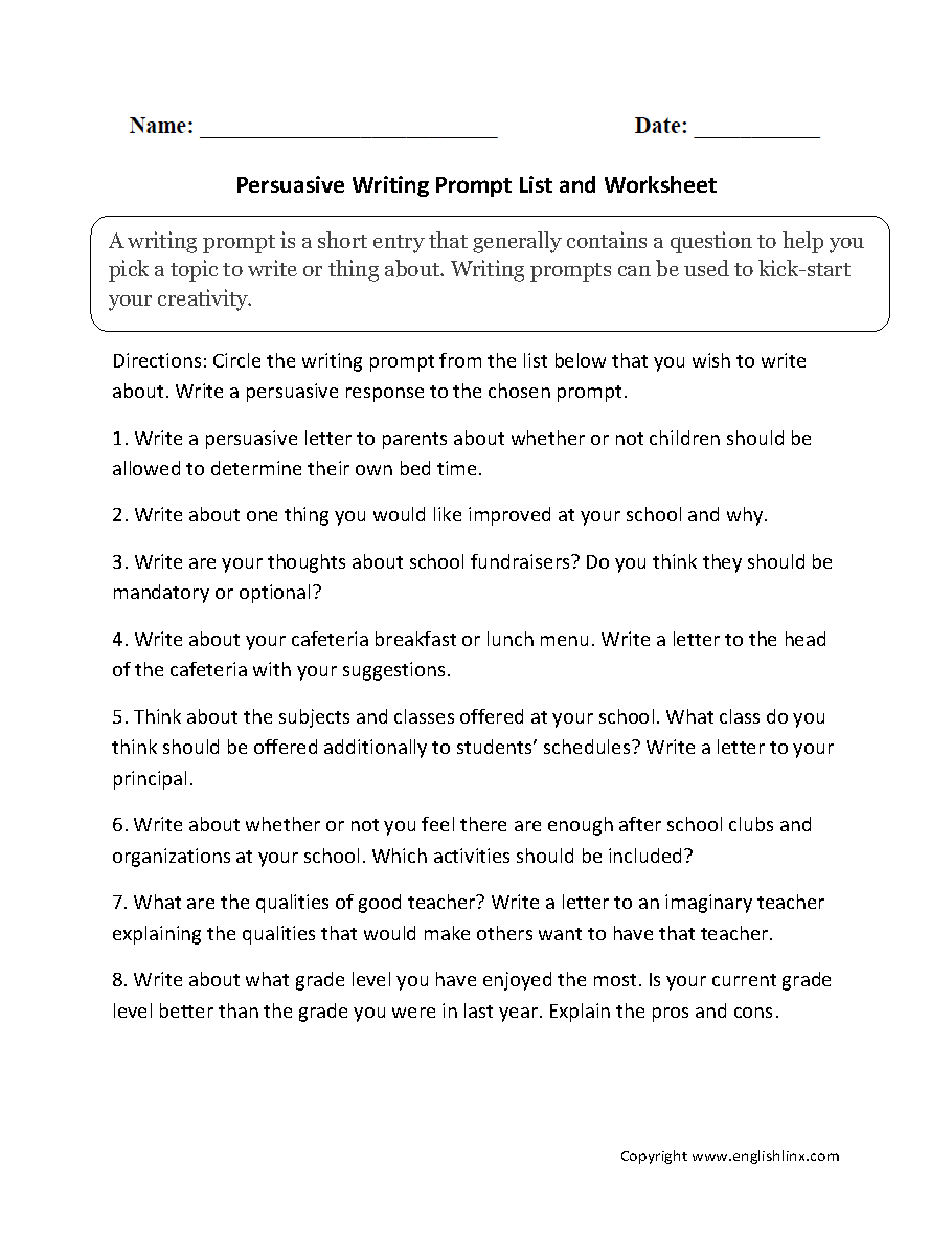 7Th Grade Writing Worksheets Printable Printable Worksheets