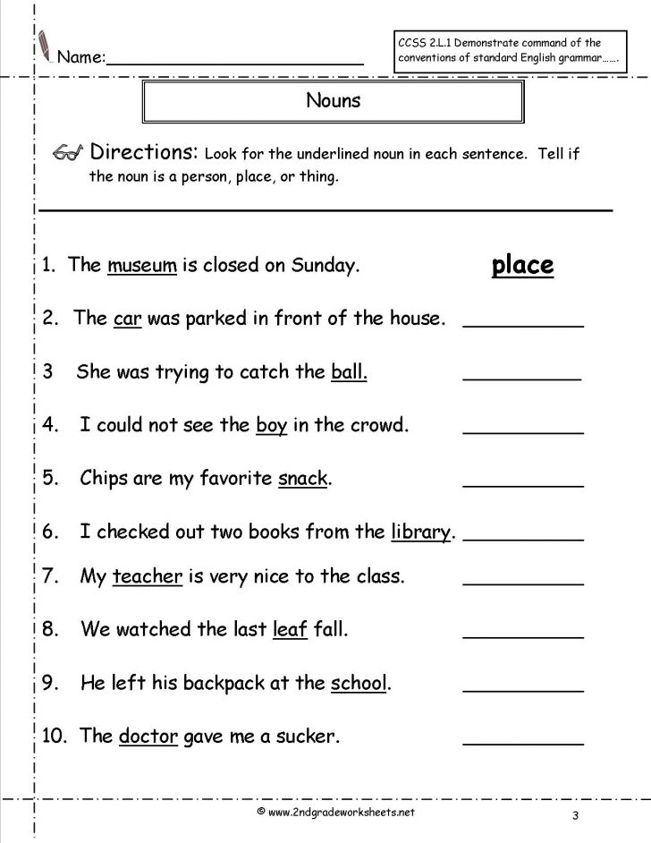 Nouns Worksheets And Printouts - Free Printable Verb Worksheets | Free ...