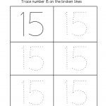 Number 15 Writing, Counting And Identification Printable Worksheets | Printable Number Tracing Worksheets For Kindergarten