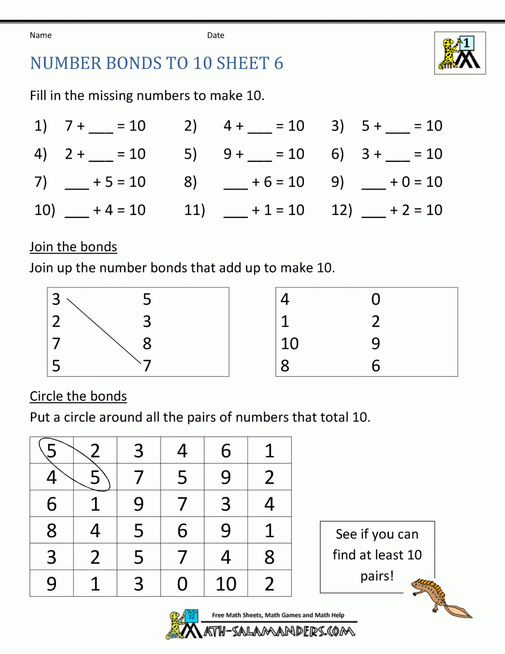 12 Printable Multiplication Number Bonds Worksheets Numbers 1 12 1St 4Th Grade Math