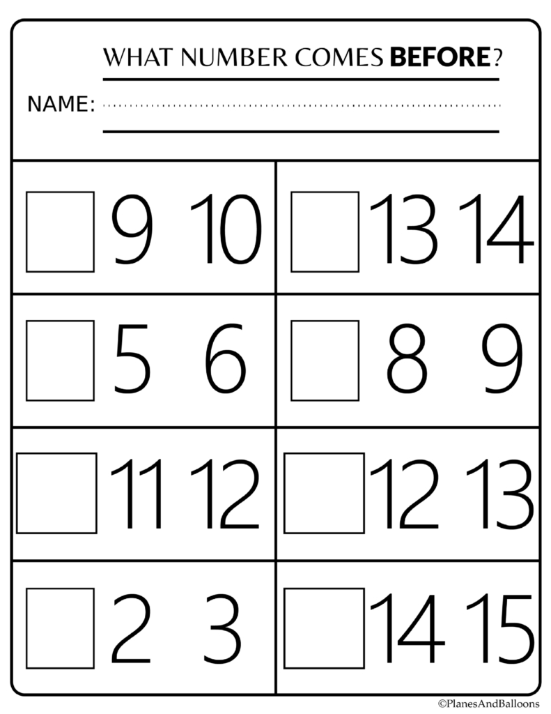 Number Order Kindergarten Free Printable Worksheets: Numbers 1-20 | Frame Games Printable Worksheets
